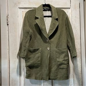 Zara olive green knit blazer